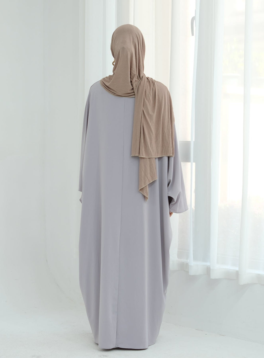 Get trendy with Izzy 2 in 1 Abaya Combo - Gray -  available at Voilee NY. Grab yours for $69.90 today!