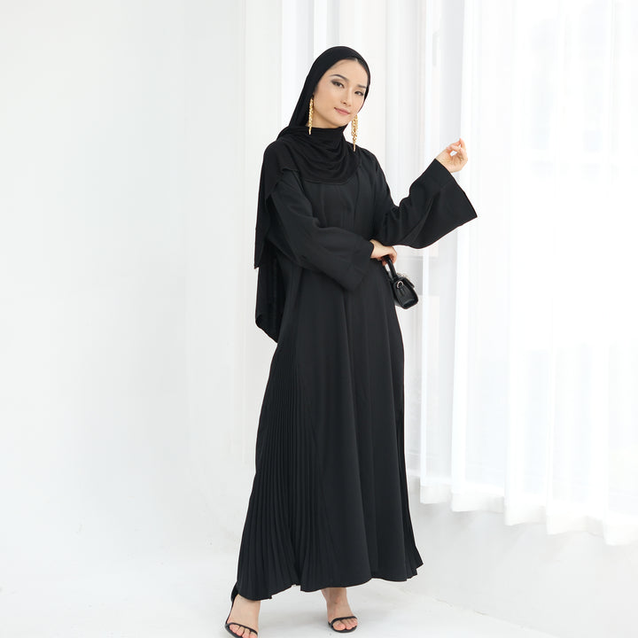 Get trendy with Hera Open Abaya Kimono - Black - Cardigan available at Voilee NY. Grab yours for $59.90 today!