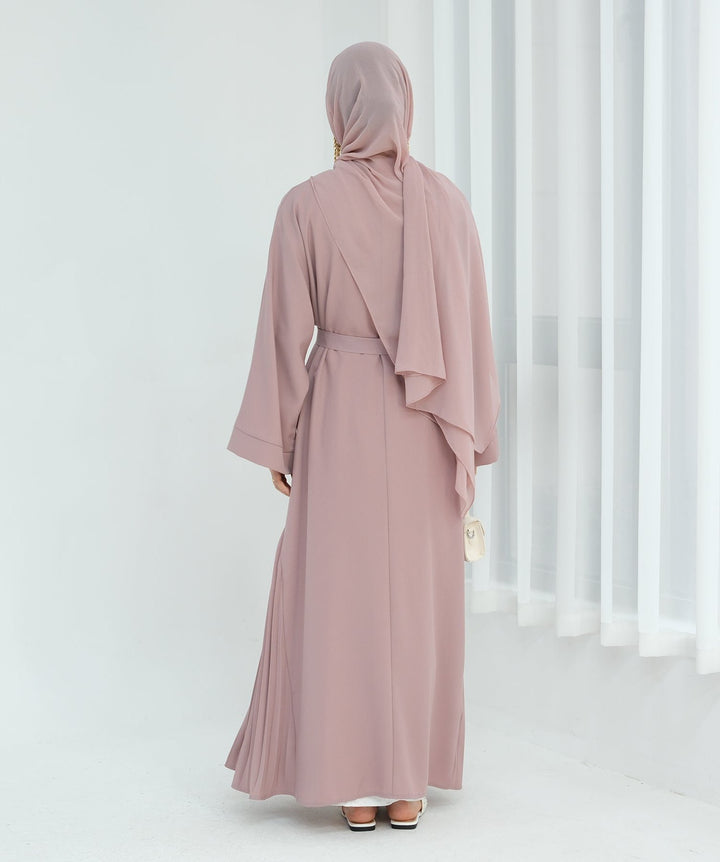 Get trendy with Hera Open Abaya Kimono - Pink - Cardigan available at Voilee NY. Grab yours for $59.90 today!