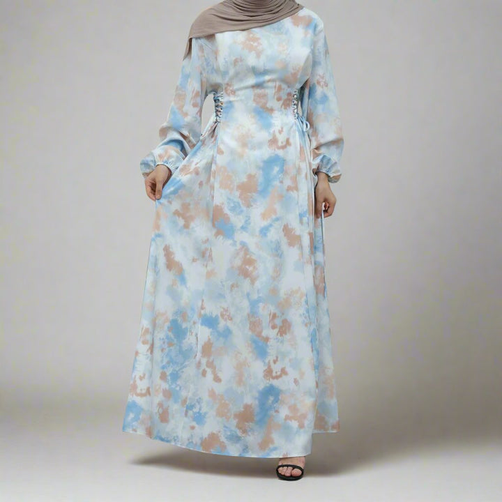 Sandra Printed Long Sleeve Maxi Dress