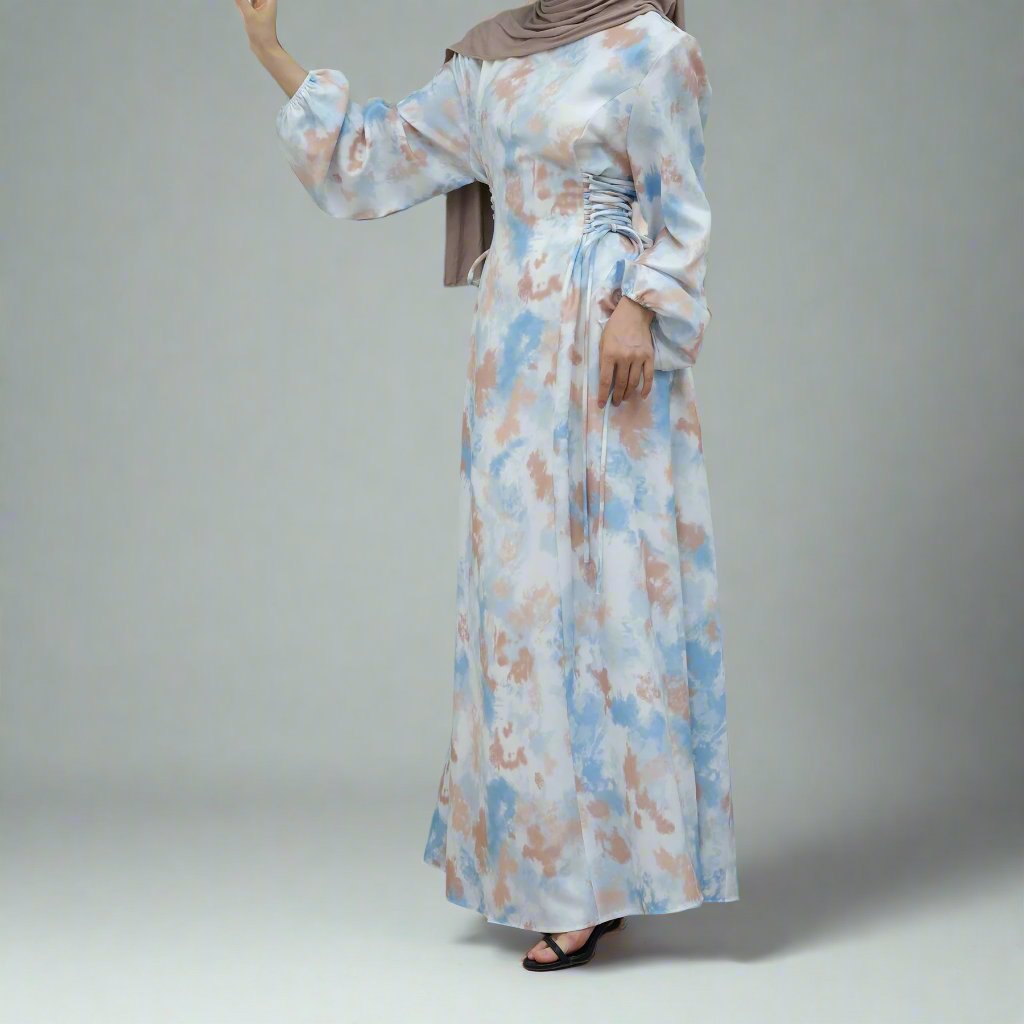 Sandra Printed Long Sleeve Maxi Dress