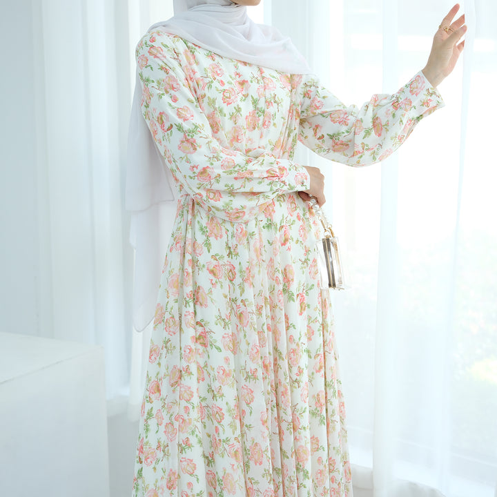 Gardenia Floral Maxi Dress - Coral Green