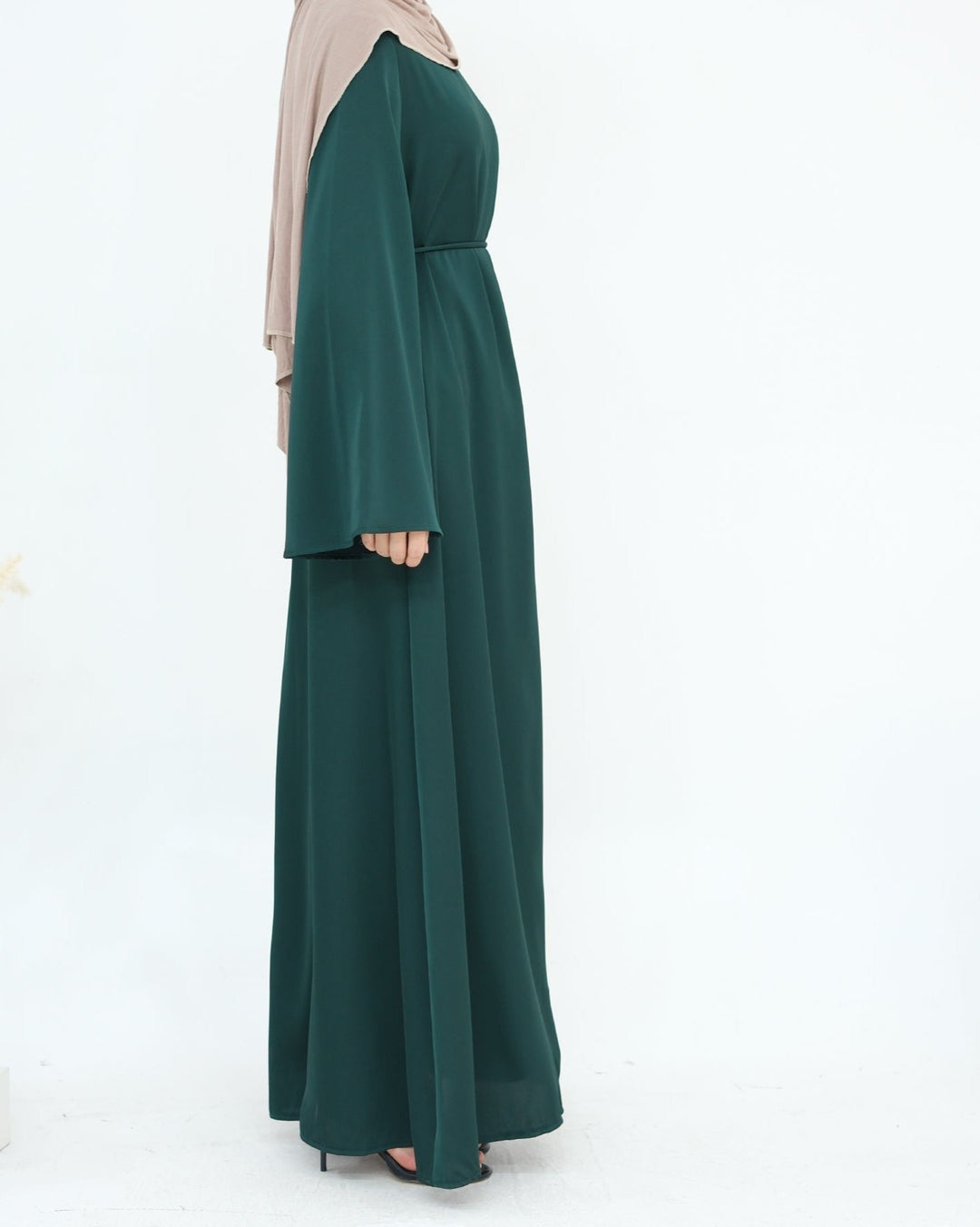 Get trendy with Calista Trumpet Sleeves Satin Dress - Emerald - Dresses available at Voilee NY. Grab yours for $59.90 today!