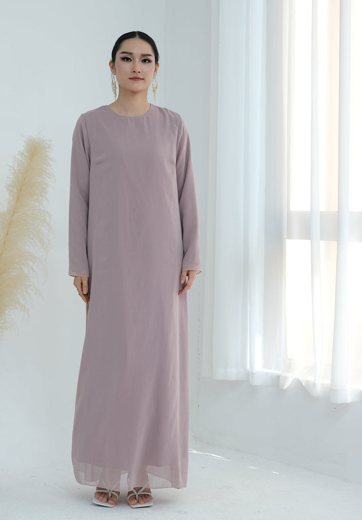 Get trendy with Sasha Chiffon 4-piece Abaya Set - Blush -  available at Voilee NY. Grab yours for $99.90 today!