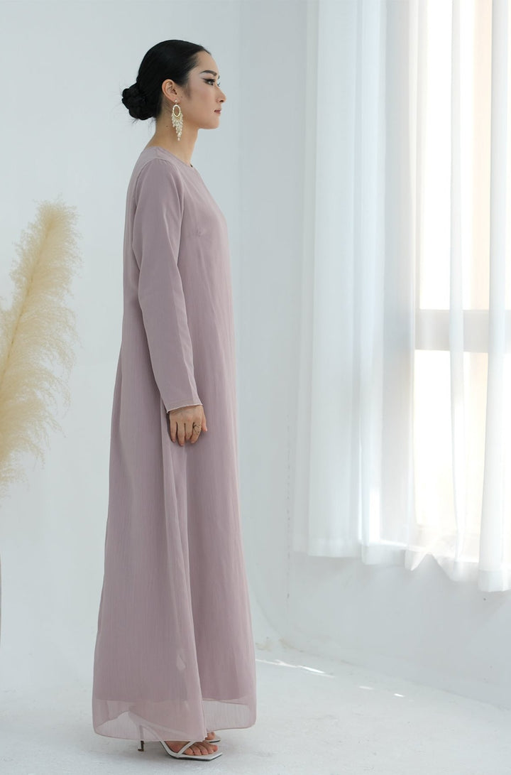 Get trendy with Sasha Chiffon 4-piece Abaya Set - Blush -  available at Voilee NY. Grab yours for $99.90 today!