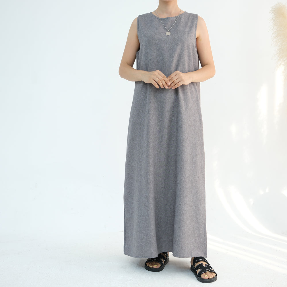 Get trendy with Shiya Textured Abaya Set - Gray -  available at Voilee NY. Grab yours for $79.90 today!