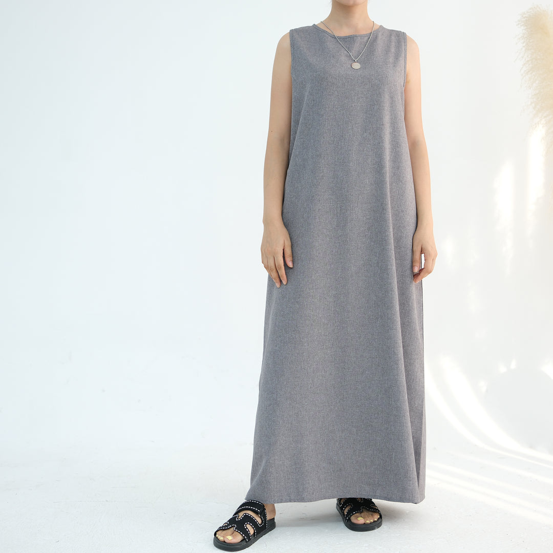 Get trendy with Shiya Textured Abaya Set - Gray -  available at Voilee NY. Grab yours for $79.90 today!