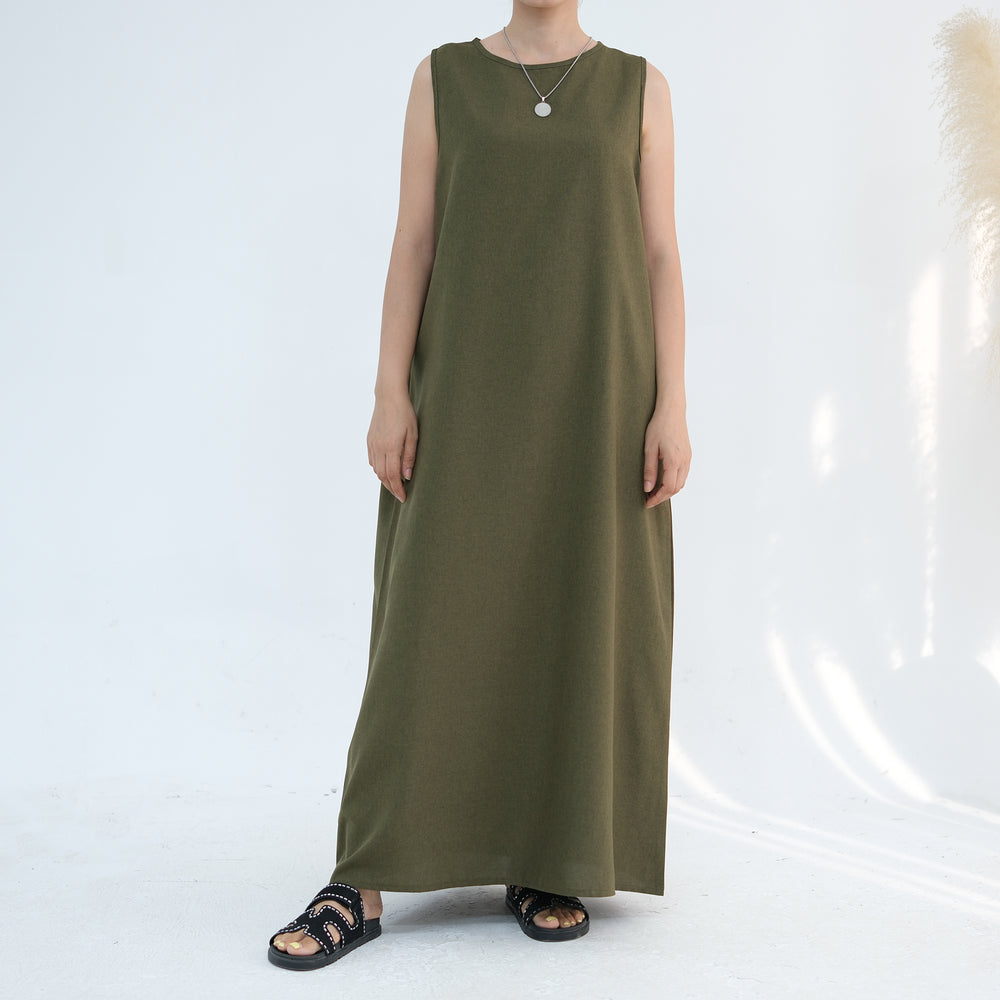 Get trendy with Shiya Textured Abaya Set - Olive -  available at Voilee NY. Grab yours for $79.90 today!