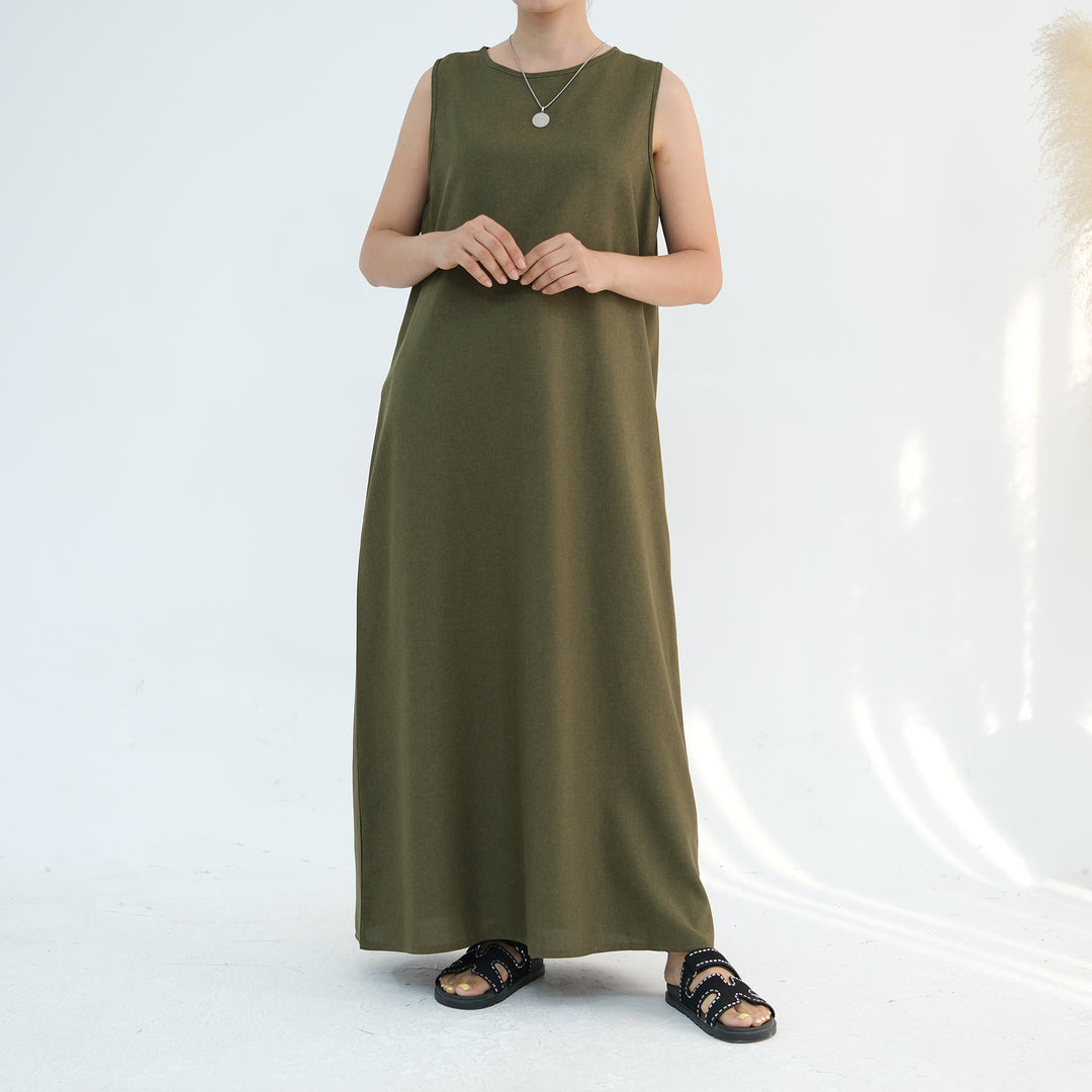 Get trendy with Shiya Textured Abaya Set - Olive -  available at Voilee NY. Grab yours for $79.90 today!