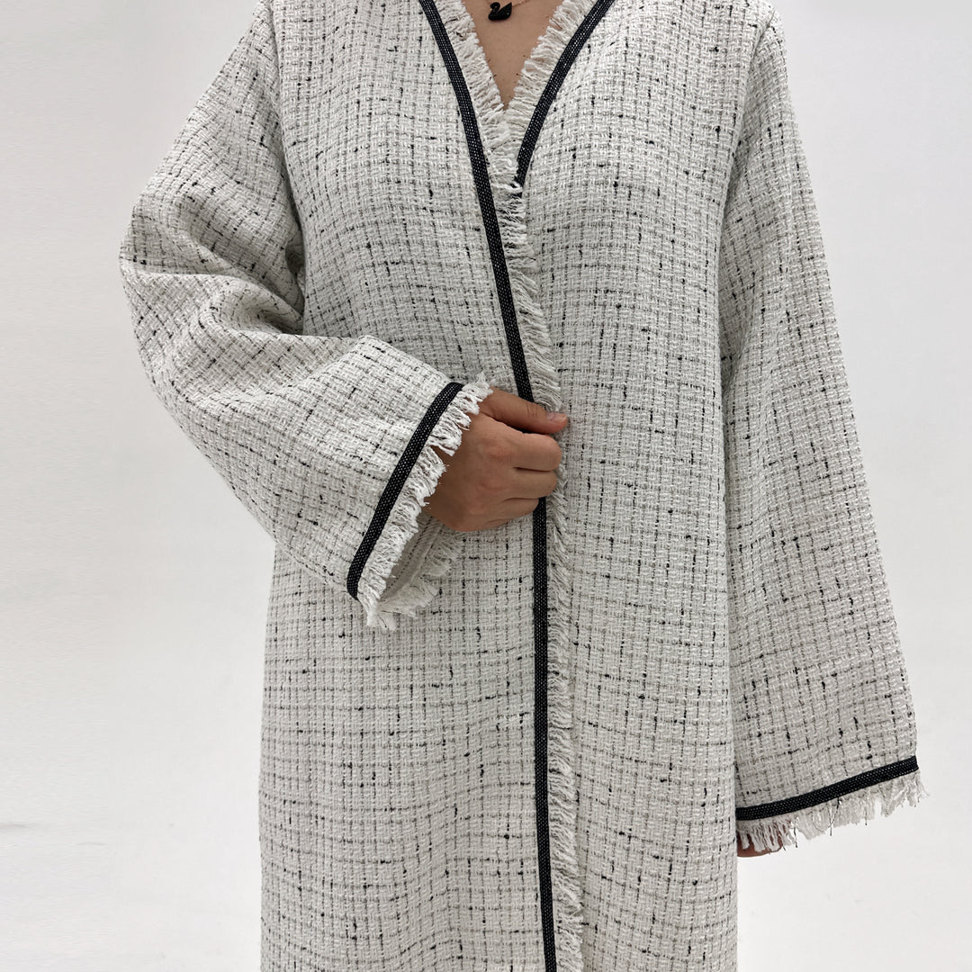 Get trendy with Clara Tweed Duster - Black - Cardigan available at Voilee NY. Grab yours for $79.90 today!