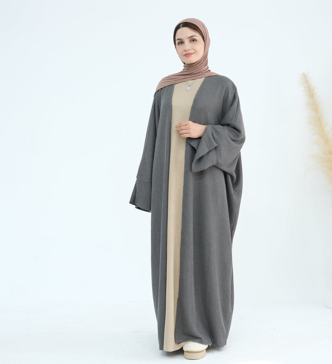 Get trendy with Seline Rib Knit Duster - Dark Gray - Cardigan available at Voilee NY. Grab yours for $56.90 today!