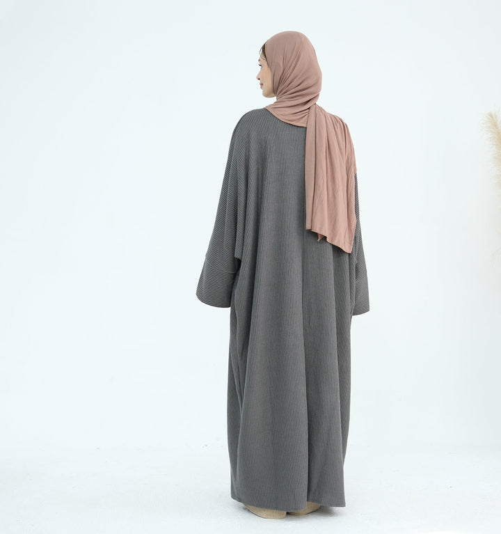 Get trendy with Seline Rib Knit Duster - Dark Gray - Cardigan available at Voilee NY. Grab yours for $56.90 today!