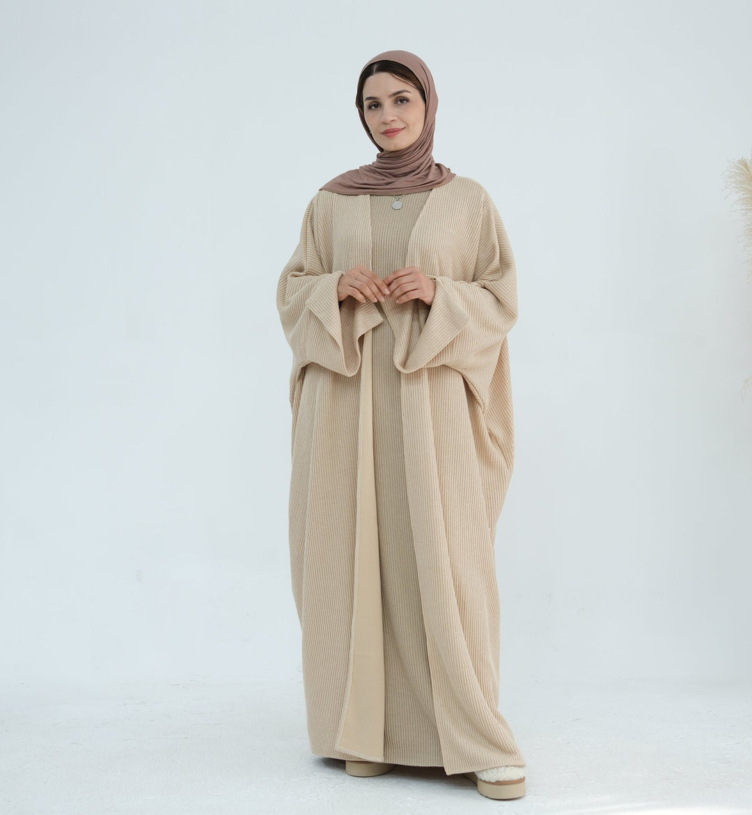 Get trendy with Seline Rib Knit Duster - Beige - Cardigan available at Voilee NY. Grab yours for $56.90 today!