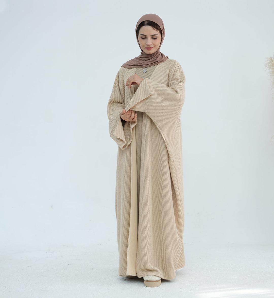 Get trendy with Seline Rib Knit Duster - Beige - Cardigan available at Voilee NY. Grab yours for $56.90 today!