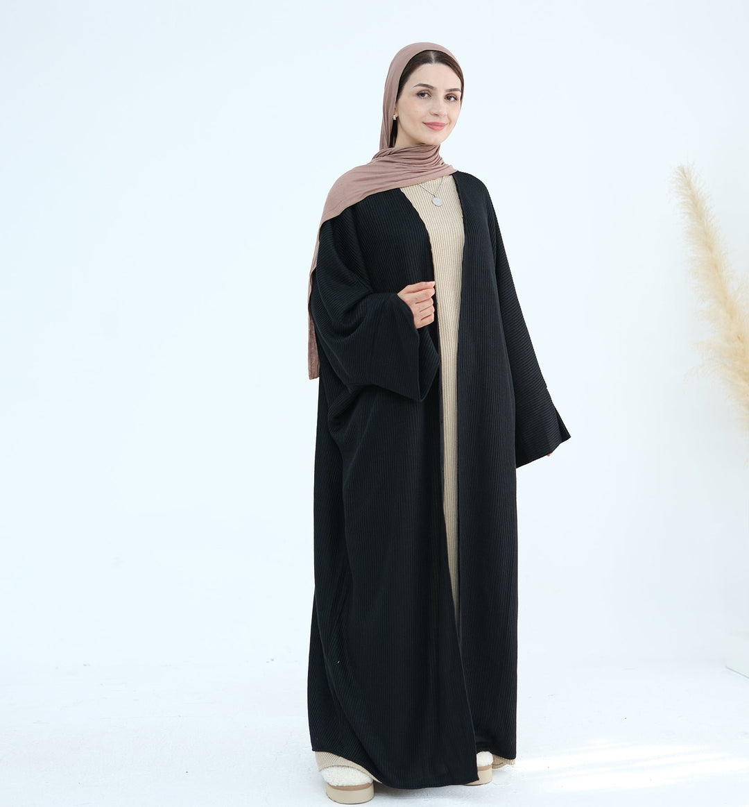 Get trendy with Seline Rib Knit Duster - Black - Cardigan available at Voilee NY. Grab yours for $56.90 today!