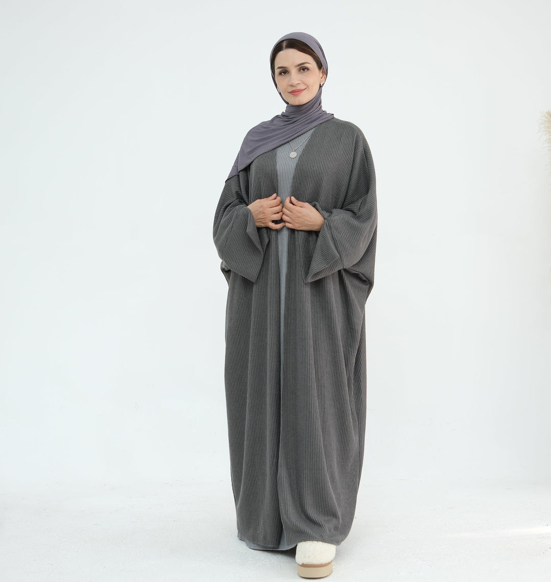 Get trendy with Seline Rib Knit Duster - Dark Gray - Cardigan available at Voilee NY. Grab yours for $56.90 today!