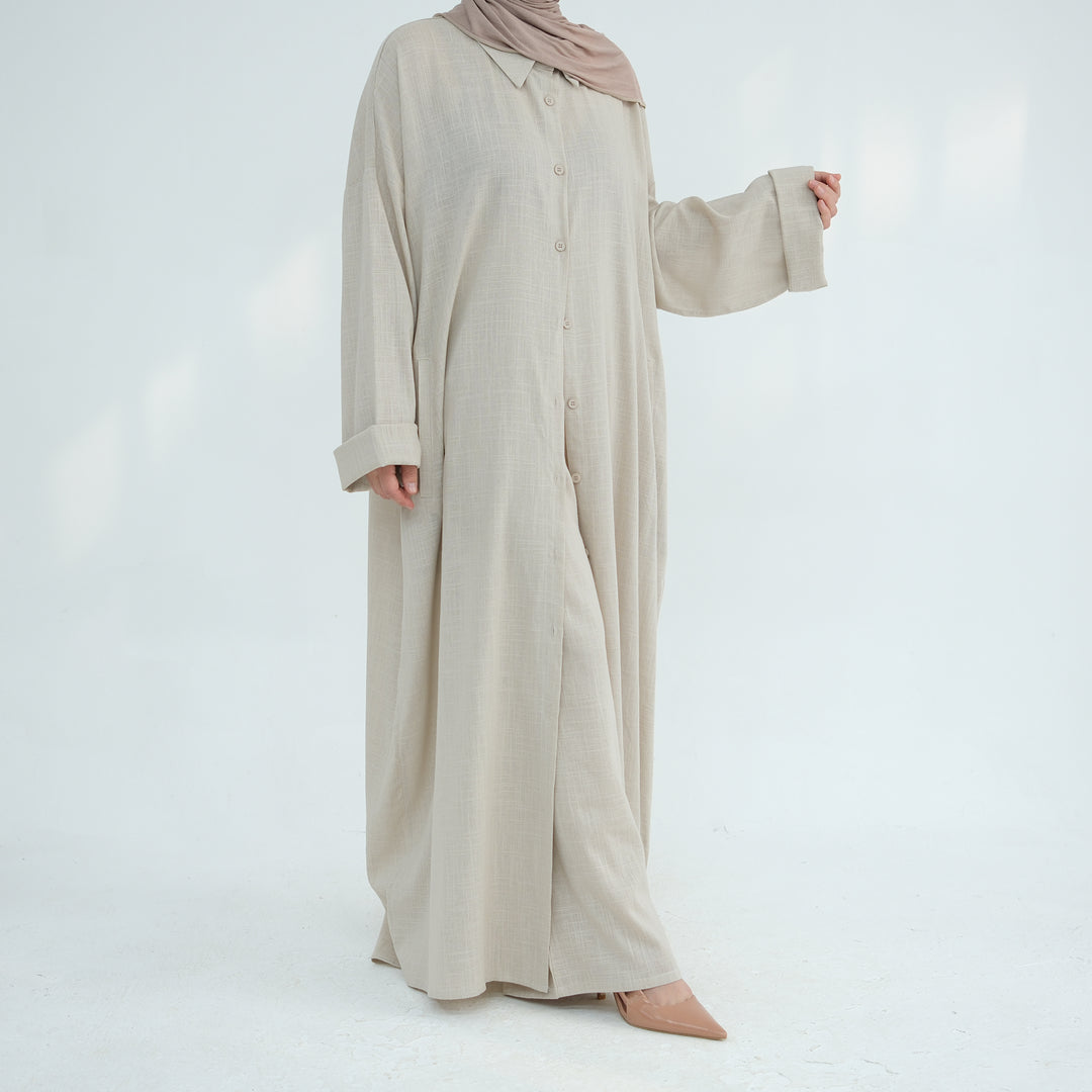 Get trendy with Zelda Modest Pants Set - Sand - Pants set available at Voilee NY. Grab yours for $79.90 today!