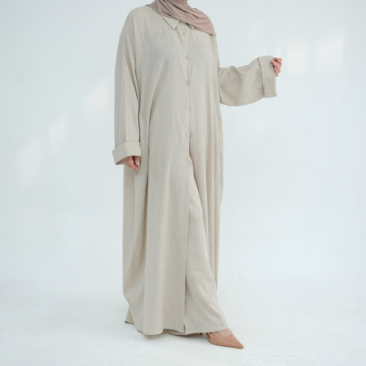 Get trendy with Zelda Modest Pants Set - Sand - Pants set available at Voilee NY. Grab yours for $79.90 today!