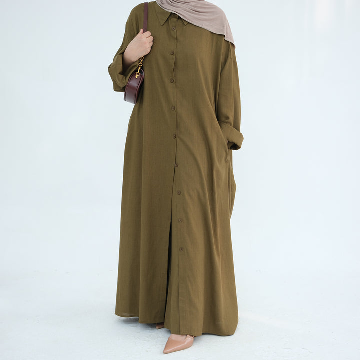 Get trendy with Zelda Modest Pants Set - Olive - Pants set available at Voilee NY. Grab yours for $79.90 today!