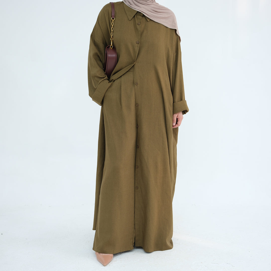 Get trendy with Zelda Modest Pants Set - Olive - Pants set available at Voilee NY. Grab yours for $79.90 today!