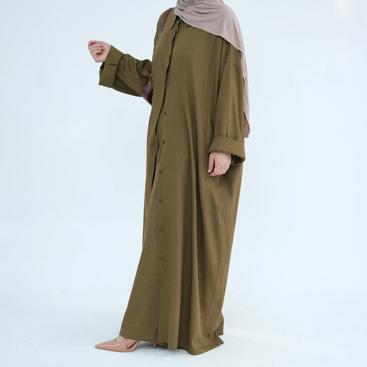 Get trendy with Zelda Modest Pants Set - Olive - Pants set available at Voilee NY. Grab yours for $79.90 today!