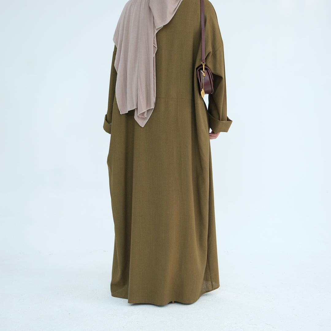 Get trendy with Zelda Modest Pants Set - Olive - Pants set available at Voilee NY. Grab yours for $79.90 today!