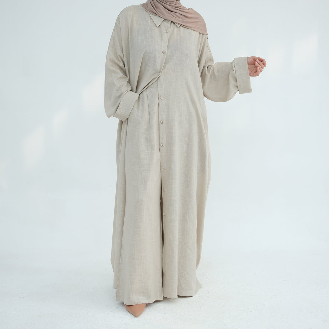 Get trendy with Zelda Modest Pants Set - Sand - Pants set available at Voilee NY. Grab yours for $79.90 today!