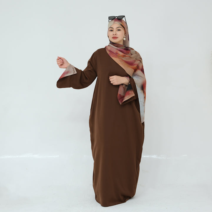 Get trendy with Chloe Abaya & Hijab Set - Brown - Dresses available at Voilee NY. Grab yours for $54.90 today!