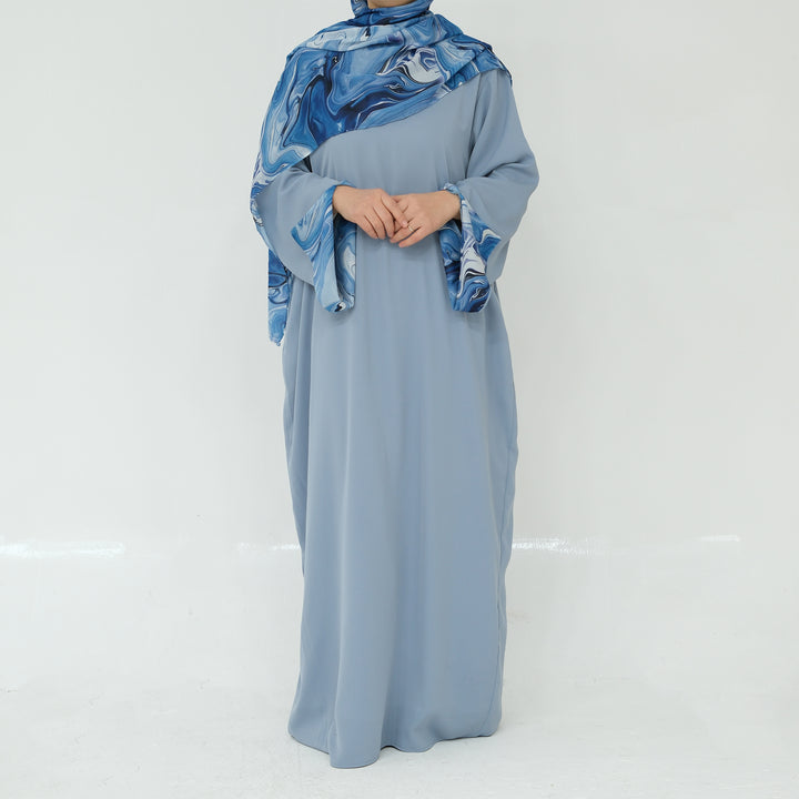 Get trendy with Chloe Abaya & Hijab Set - Blue - Dresses available at Voilee NY. Grab yours for $54.90 today!