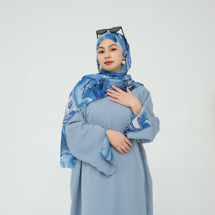 Get trendy with Chloe Abaya & Hijab Set - Blue - Dresses available at Voilee NY. Grab yours for $54.90 today!