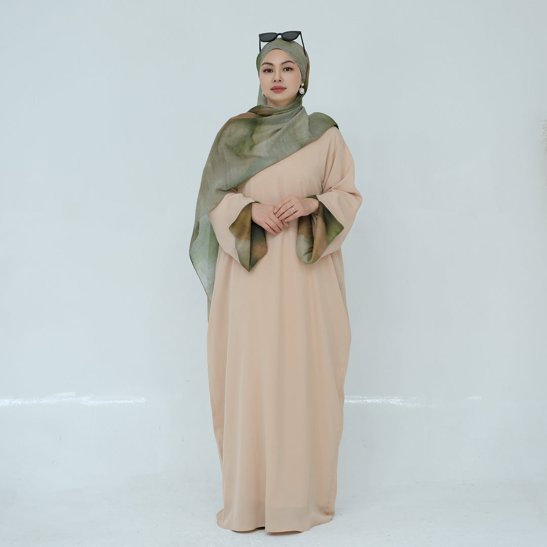 Get trendy with Chloe Abaya & Hijab Set - Beige - Dresses available at Voilee NY. Grab yours for $54.90 today!