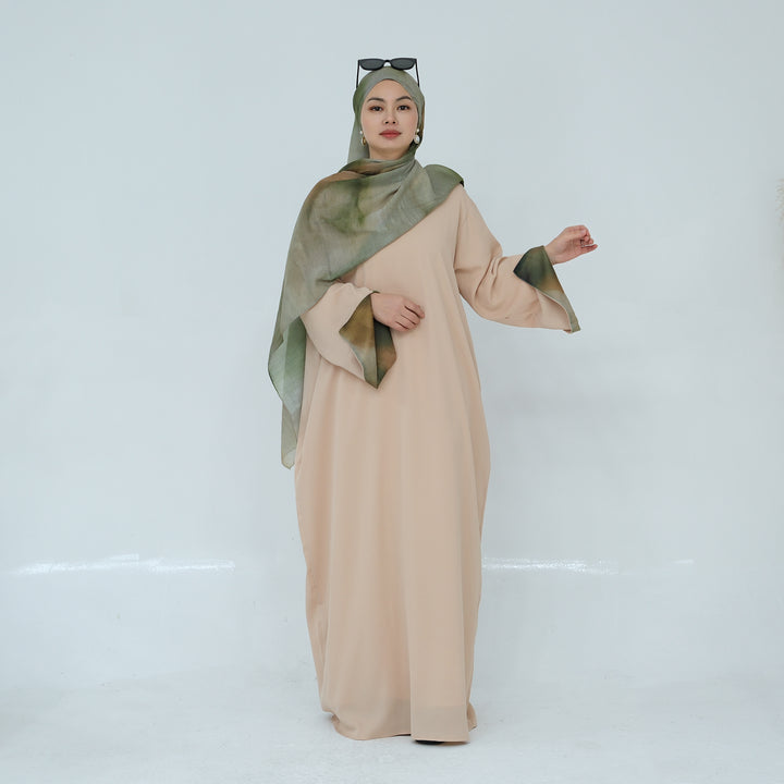 Get trendy with Chloe Abaya & Hijab Set - Beige - Dresses available at Voilee NY. Grab yours for $54.90 today!