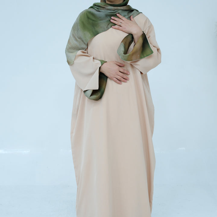 Get trendy with Chloe Abaya & Hijab Set - Beige - Dresses available at Voilee NY. Grab yours for $54.90 today!