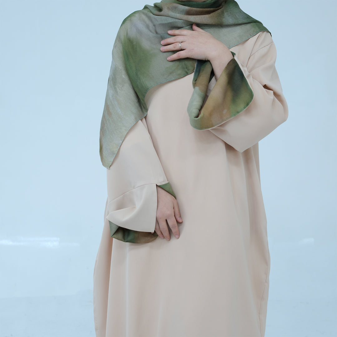 Get trendy with Chloe Abaya & Hijab Set - Beige - Dresses available at Voilee NY. Grab yours for $54.90 today!