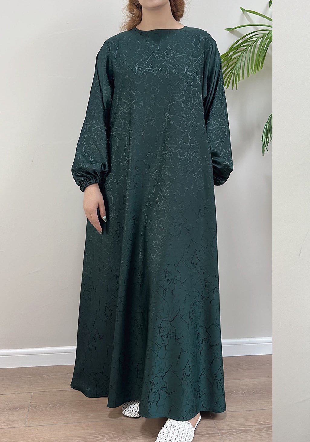 Get trendy with Maura Textured Abaya with Belt - Dresses available at Voilee NY. Grab yours for $59.90 today!