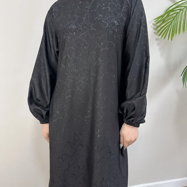 Get trendy with Maura Textured Abaya with Belt - Dresses available at Voilee NY. Grab yours for $59.90 today!