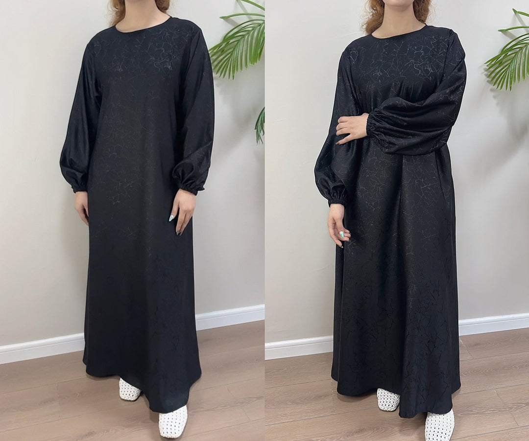 Get trendy with Maura Textured Abaya with Belt - Dresses available at Voilee NY. Grab yours for $59.90 today!