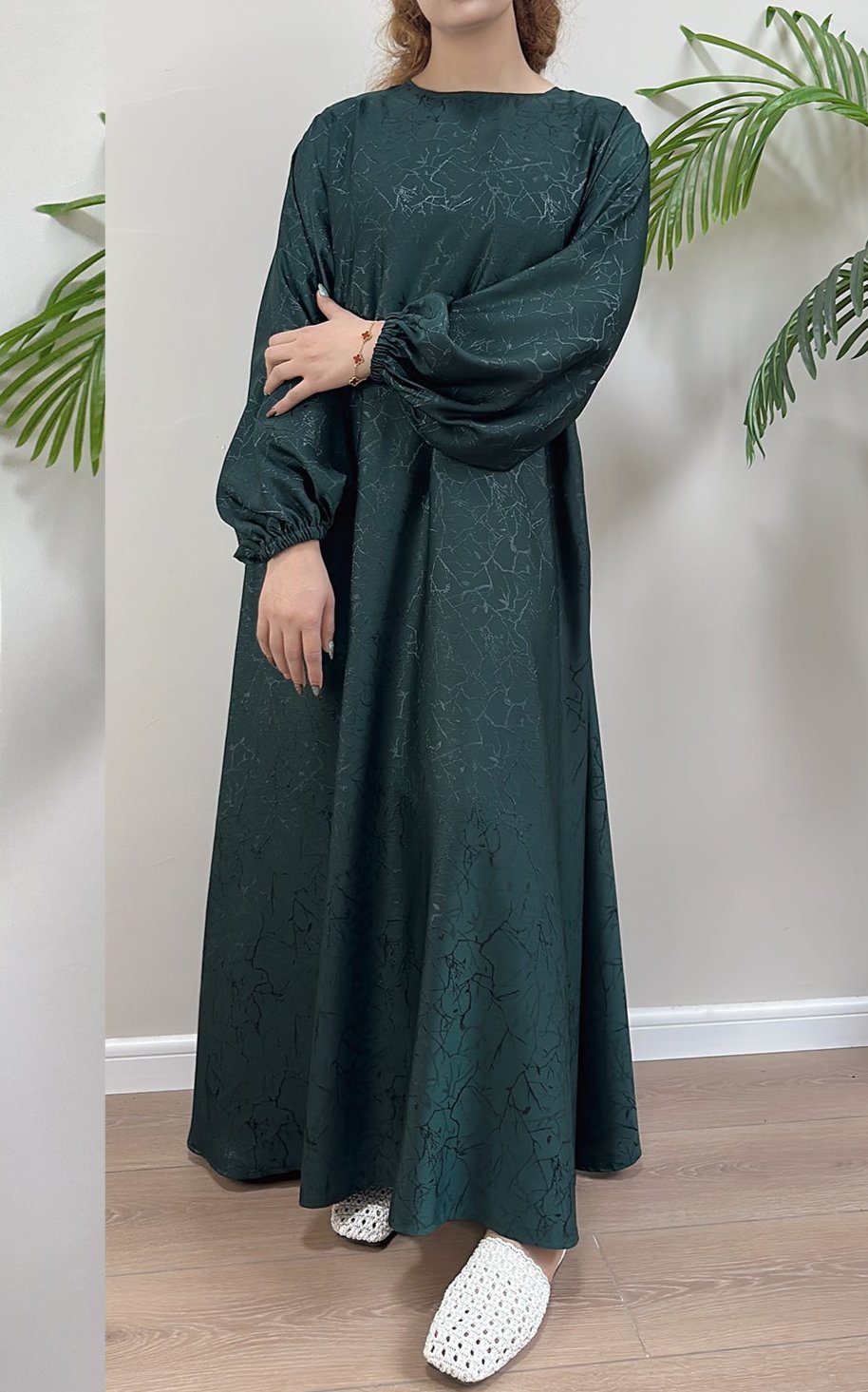 Get trendy with Maura Textured Abaya with Belt - Dresses available at Voilee NY. Grab yours for $59.90 today!