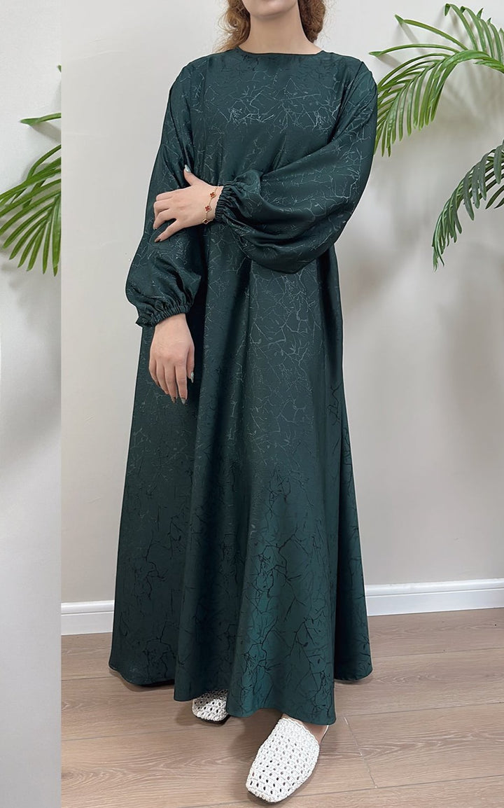 Get trendy with Maura Textured Abaya with Belt - Dresses available at Voilee NY. Grab yours for $59.90 today!