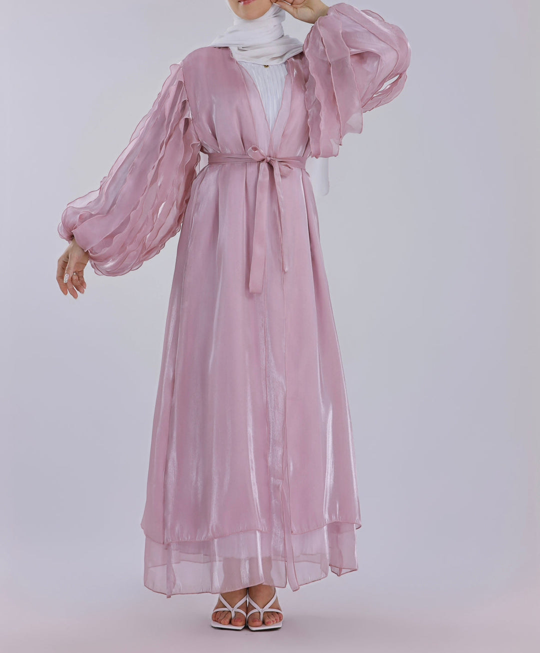Get trendy with Bella 2-Piece Abaya Set - Pink (As Is) - Dresses available at Voilee NY. Grab yours for $64.90 today!