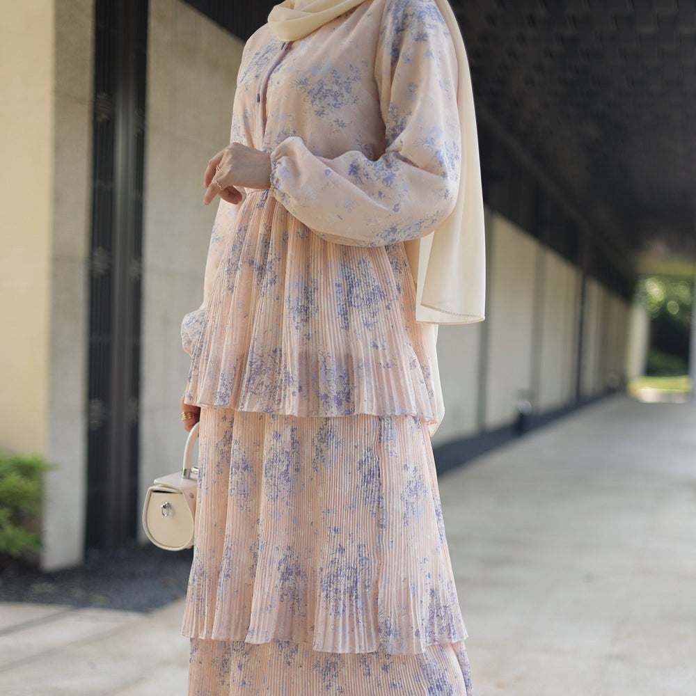 Get trendy with Fleur Maxi Dress - Peach Gray - Dresses available at Voilee NY. Grab yours for $69.99 today!