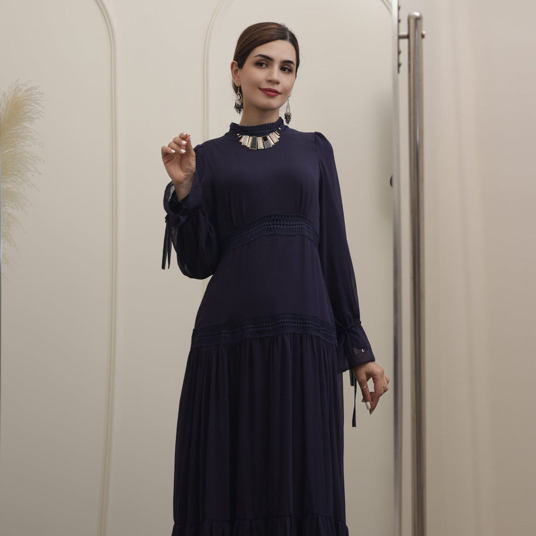 Get trendy with Dalila Maxi Dress - Navy - Dresses available at Voilee NY. Grab yours for $79.99 today!