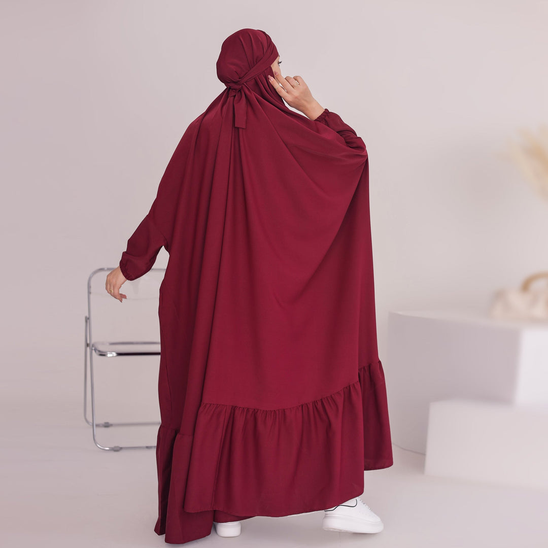 Get trendy with Anissa Jilbab - Red - Dresses available at Voilee NY. Grab yours for $74.90 today!
