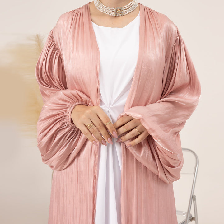 Get trendy with Meena Abaya Set - Pink Coral - Dresses available at Voilee NY. Grab yours for $89.90 today!