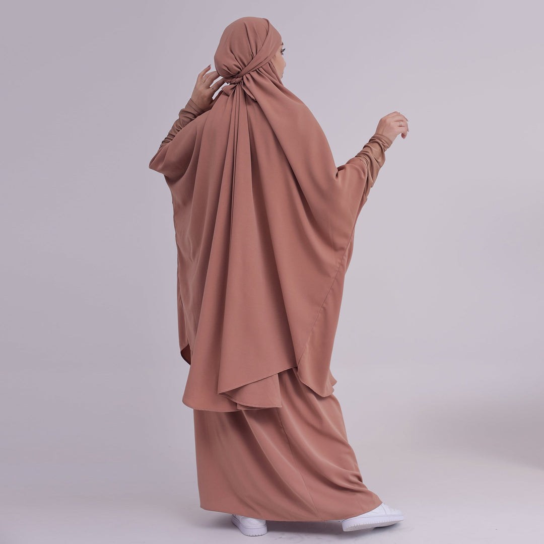 Get trendy with 2-piece Amira Jilbab - Beige - Skirts available at Voilee NY. Grab yours for $74.90 today!