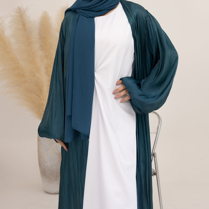 Get trendy with Meena Abaya Set - Teal - Dresses available at Voilee NY. Grab yours for $89.90 today!