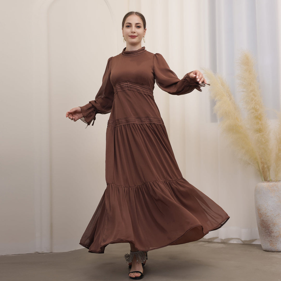 Get trendy with Dalila Maxi Dress - Brown - Dresses available at Voilee NY. Grab yours for $79.99 today!