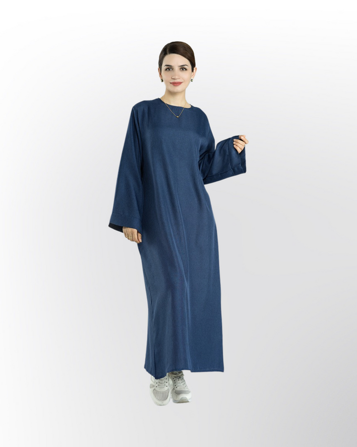 Get trendy with Elora Linen Set - Denim - Dresses available at Voilee NY. Grab yours for $99.90 today!