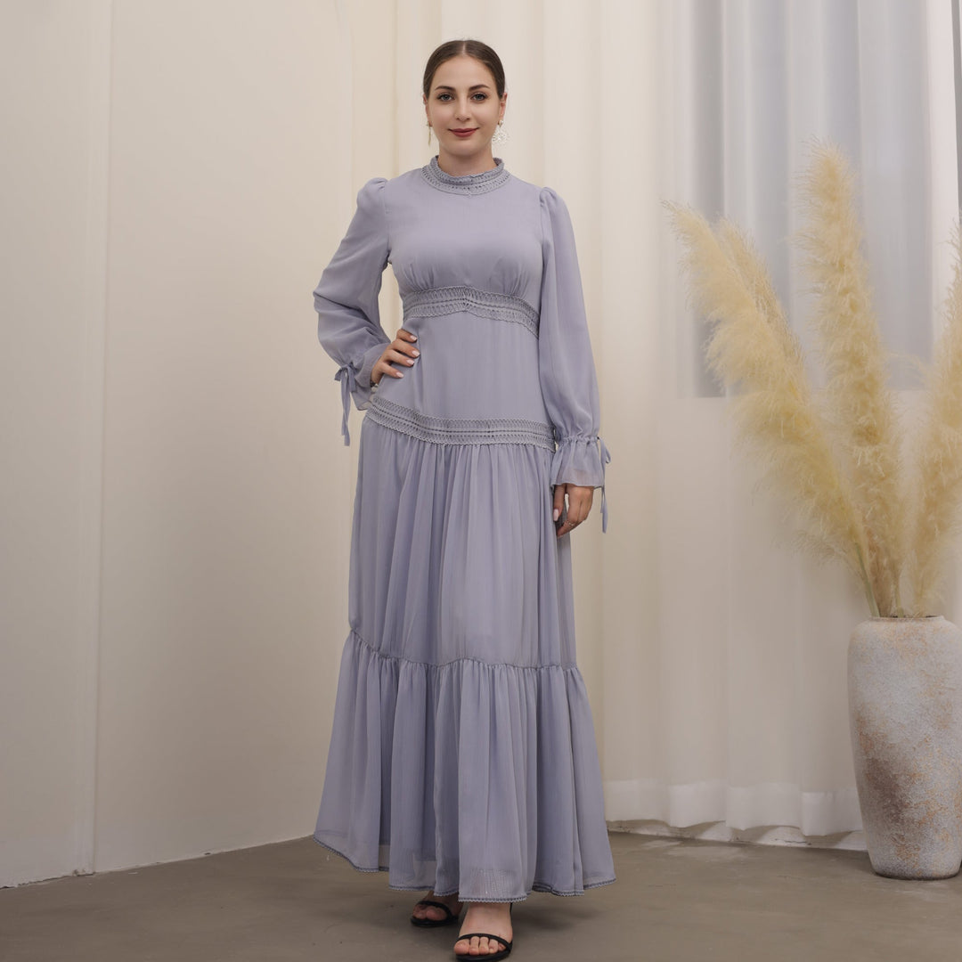 Dalila Maxi Dress - Gray Dresses from Voilee NY
