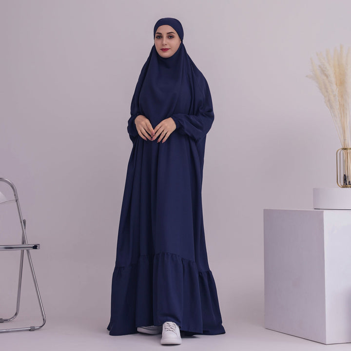 Get trendy with Anissa Jilbab - Navy - Dresses available at Voilee NY. Grab yours for $74.90 today!